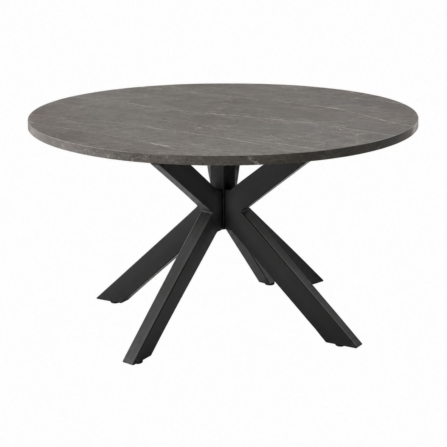 Round Marble Dining Table with Metal Base, 120cm