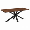 Rectangular Wood Dining Table with Metal Legs Brown Black