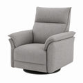 Grey Fabric Swivel Armchair with Wooden Frame and Polyester Upholstery