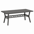 Aluminum Rectangle Outdoor Dining Table Black 59x35x29.5 inches