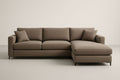 Sectional Sofa with Reversible Chaise in Polyester and Metal, Brown