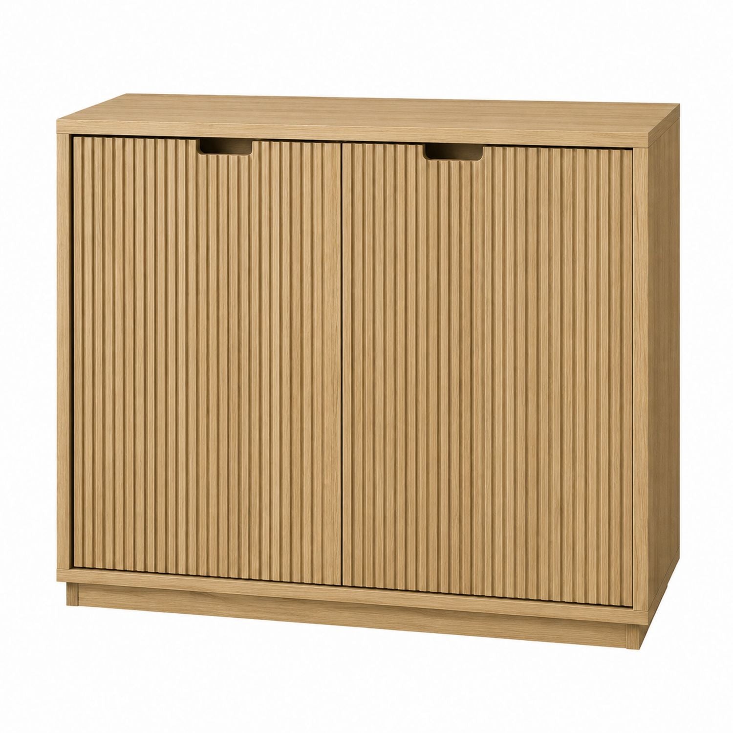Oak Veneer Double Door Cabinet