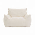 Beige Boucle Fabric Lounge Chair