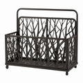Metal Storage Box with Decorative Cutouts Black 60x30x40 cm