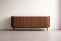 Wooden Sideboard Cabinet with Brass Handles Brown