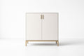 White Two-Door MDF Cabinet with Metal Legs