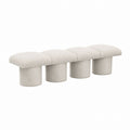 Beige Fabric Bench with Four Sections 180cm
