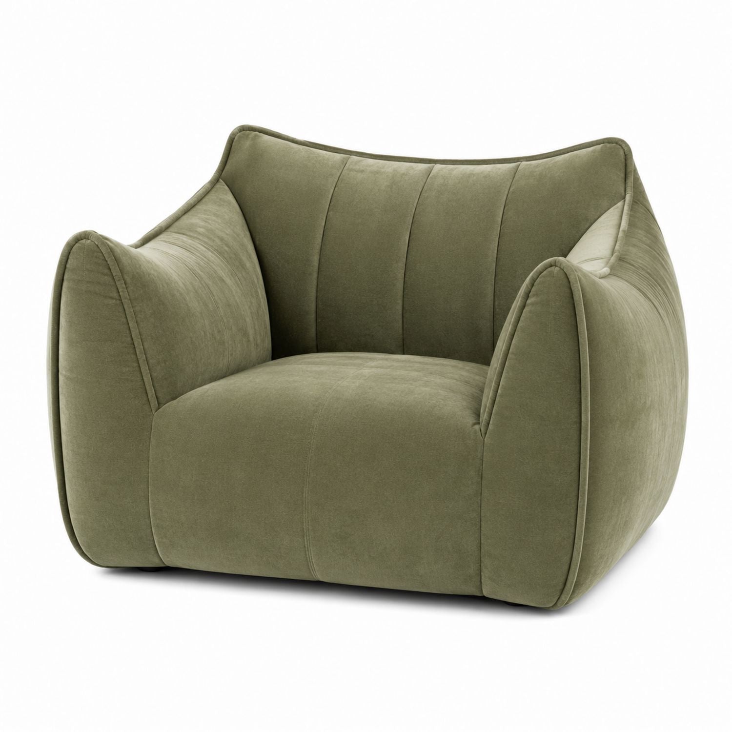 Olive Green Velvet Armchair