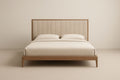 Wood Frame Upholstered Bed Beige