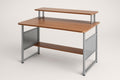 Wood and Metal Computer Desk with Shelves 120cm x 60cm x 90cm Brown